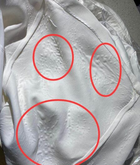 bubbling on garments after washing