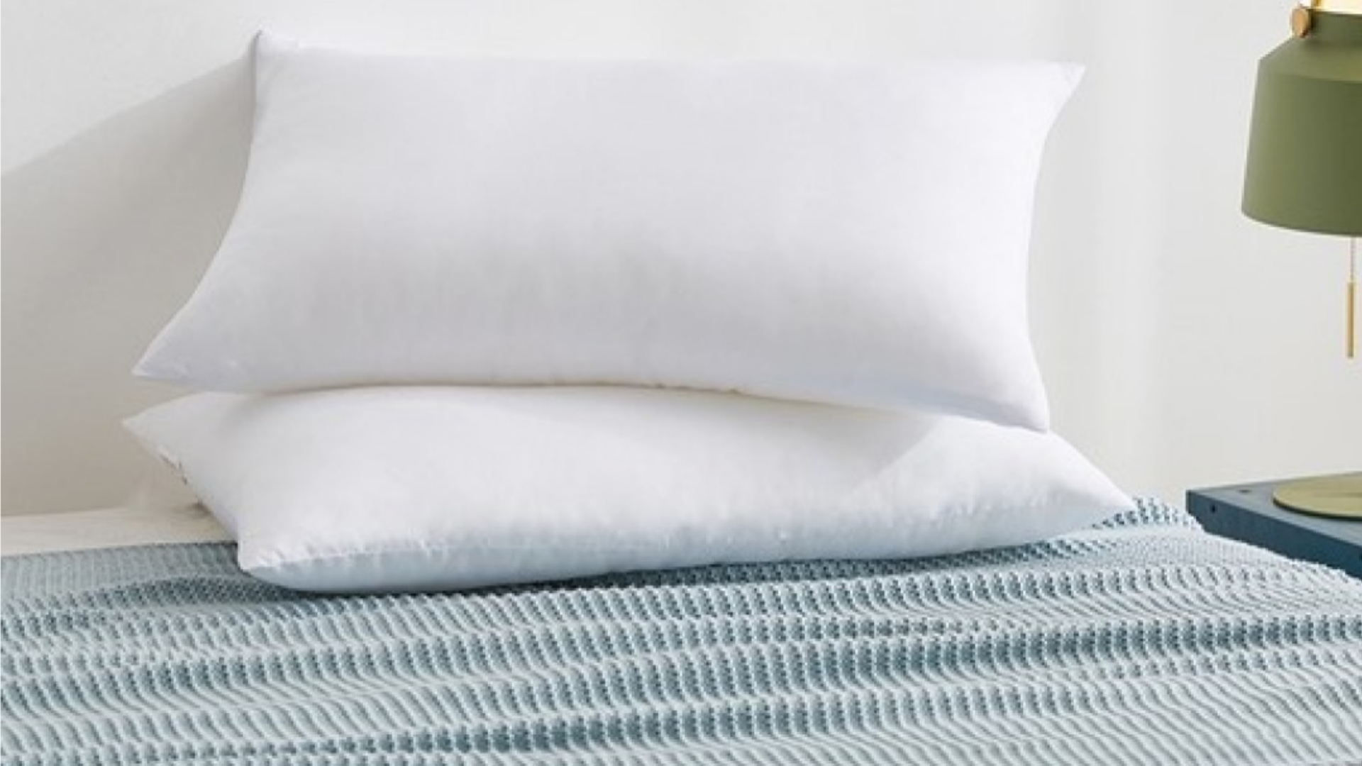 White pillows on bed